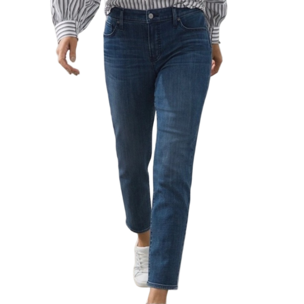 Chico’s So Slimming Girlfriend Ankle Denim Blue Jeans-Sz 0.5 ( Small/6)